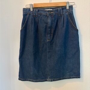 VTG Cherokee Dark Blue Soft Denim Midi Skirt